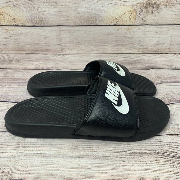 Nike Other - Nike Benassi JDI SLIDES Black White Mens 343880 090 Flip Flop Sandal Size 10